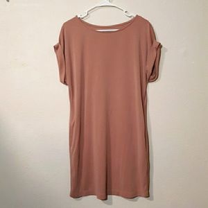 Alya Pink Cap Sleeve T-Shirt Casual Dress